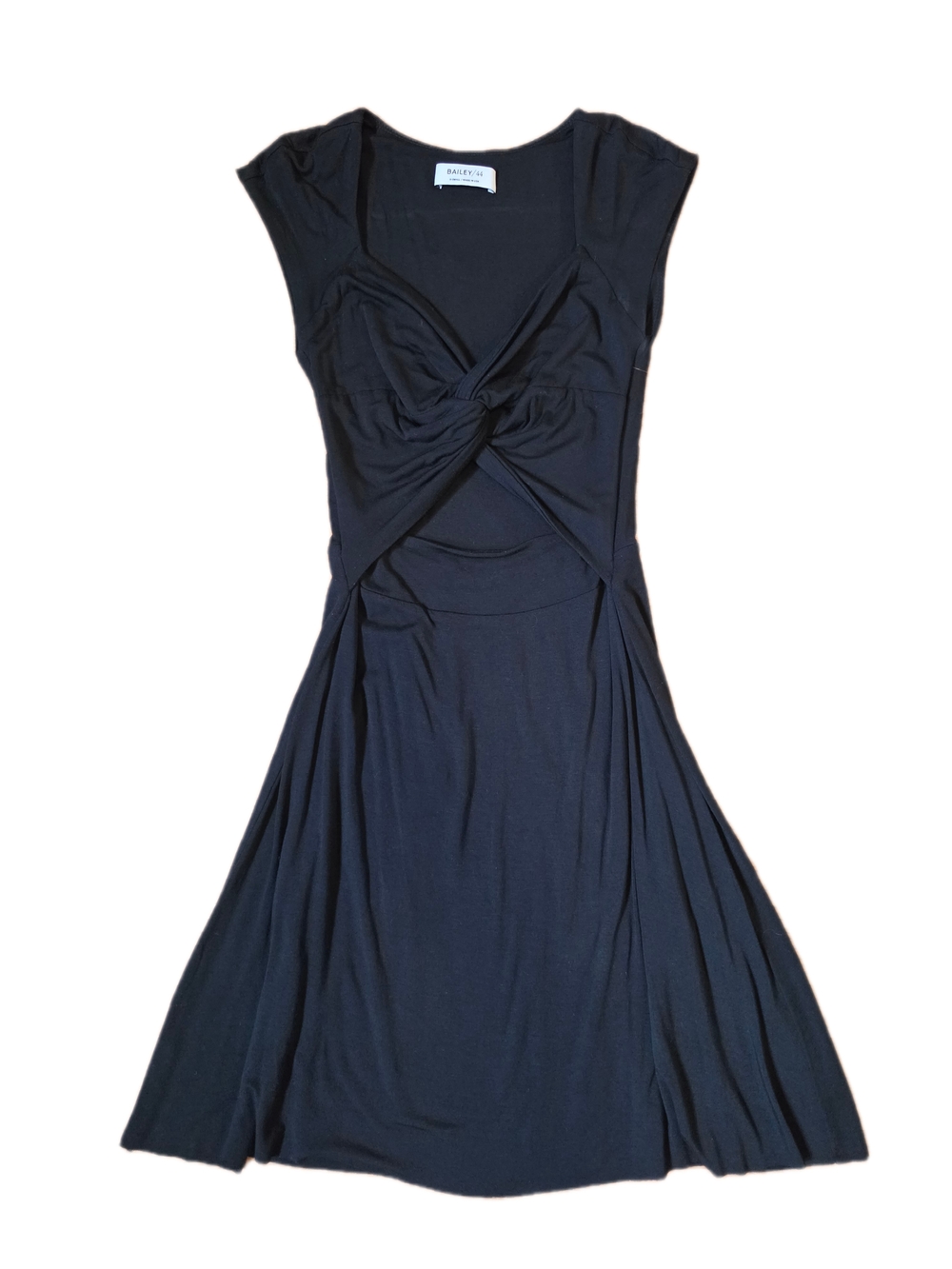 Bailey 44 Anthropologie Black Dress XS Twist-Front Cut-out Women's Nwt